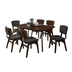 Dining Set In Gray Walnut Finish - 5-Piece Sets - Gray Walnut/Espresso -Gourmet Interiors 984aa5fb 1220 4d84 a410 576dd7d031f5