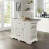Julia Stainless Steel Top Kitchen Island - 50 "W X32 "D X 36 "H - Stationary - White - Stainless Steel -Gourmet Interiors 985c8173 be8b 46ba b032 ddd17a870e33