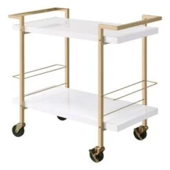 Alios Serving Cart With Gold Frame - Black With Gold Frame -Gourmet Interiors 98e1dd5e 9aef 42b6 86e1 bfa7a434ed4f