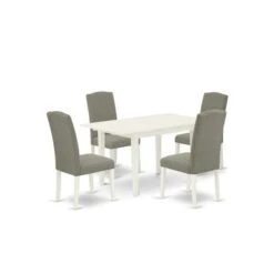 Wood Dinette Set - Butterfly Leaf Dining Table And Nail Head Parsons Dining Room Chairs (Color, Upholstered & Pieces Options) - NOEN5-LWH-78 -Gourmet Interiors 99080a30 44c7 42f3 b9ab 99aa134e9626