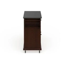 Full Size Solid Black Granite Top Kitchen Cart - N/A - Kitchen Cart - Wood - Brown -Gourmet Interiors 9973a2eb 38fe 4516 a6ae 01e18e8af7c1