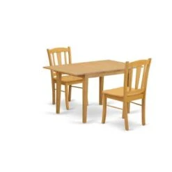 Dining Set- Butterfly Leaf Rectangular Table- Wooden Chairs With Wooden Seat And Slatted Chair Back (Color & Pieces Options) - NFDL3-MAH-W -Gourmet Interiors 99dadf80 988c 4f56 80a0 3ff0cf41d5c8