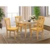 Dining Set- Butterfly Leaf Rectangular Table- Wooden Chairs With Wooden Seat And Slatted Chair Back (Color & Pieces Options) - NFDL5-OAK-W -Gourmet Interiors 9a9289c8 0715 4cf1 9463 39c1c15cfe54