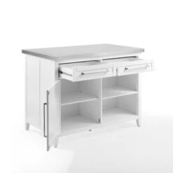 Silvia Stainless Steel Top Kitchen Island - Stainless Steel - Stationary - Stainless Steel -Gourmet Interiors 9b06d94b e271 4071 9864 4e0588c1503a