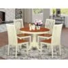 East West Furniture Hartland Dining Set - A Round 42in Dinette Table & Kitchen Chairs (Pieces & Finish Options) - HLIP5-BMK-W -Gourmet Interiors 9b2a4084 97da 48c1 af02 692b416fe6a3