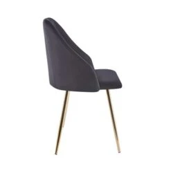 Porthos Home Pema Dining Chairs Set Of 2, Velvet, Gold Chrome Legs - Grey -Gourmet Interiors 9be4bde0 4e73 4d83 a859 4843c2654e1d