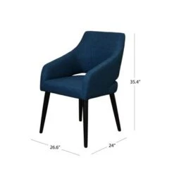 Abbyson Mansell Linen Upholstered Dining Chair - Single - Dark Blue -Gourmet Interiors 9c676a9e c80e 48f5 b14c 9d5c93da7da8