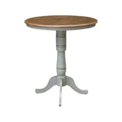 36" Round Top Pedestal Table - Hickory/Stone - Hickory/Stone - 41.1"H -Gourmet Interiors 9c6bd013 1bb0 498e 94e9 6244684d6236