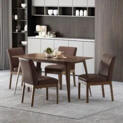 Kwame Upholstered Dining Chairs (Set Of 4) By Christopher Knight Home - Dark Brown/ Walnut