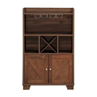 Monita Wooden 4 Bottle Wine Cabinet By Christopher Knight Home - Walnut/ Dark Brown 3 Monita Wooden 4 Bottle Wine Cabinet By Christopher Knight Home - Walnut/ Dark Brown