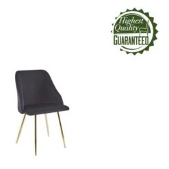 Porthos Home Pema Dining Chairs Set Of 2, Velvet, Gold Chrome Legs - Grey -Gourmet Interiors 9d895f77 97fc 4382 96a3 f2a35d1c6cdc