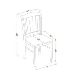 East West Furniture Dining Room Table Set- Kitchen Chairs And Dining Room Table - Wooden Seat - Mahogany Finish (Pieces Option) - HBDL3-MAH-W -Gourmet Interiors 9da35062 7d2d 4f9e ab6b 7ac498cfd8ab