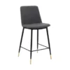 Messina 26" Gray Faux Leather And Metal Counter Height Bar Stool -Gourmet Interiors 9da83893 dc27 4d6b 9671 adc8805eed79