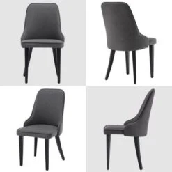 Mcombo Dining Chairs Sets Of 2, Modern Mid-Century Accent Side Chairs For Dining, Living Room, Kitchen - N/A - Black -Gourmet Interiors 9db26481 efed 4d37 9637 42d371c8bf18