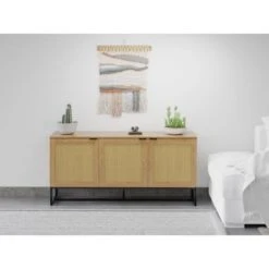 Soderhamn Oak Sideboard Buffet Cabinet With Rattan Doors - Oak -Gourmet Interiors 9dbf4124 f130 484c 92ef 7b899ddde45b