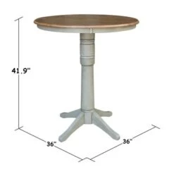 36" Round Top Pedestal Table - Hickory/Stone - Dining Height - Distressed Hickory/Stone -Gourmet Interiors 9dcb1dfb a04c 4251 9ab7 e36e22b93ff1