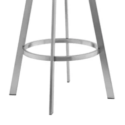 Livingston 30" Gray Faux Leather And Brushed Stainless Steel Swivel Bar Stool -Gourmet Interiors 9dee1eec c725 40b3 8650 b024b3df10a2