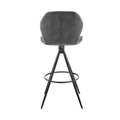 Catalina 30" Bar Height Bar Stool In Charcoal Fabric And Black Finish -Gourmet Interiors 9e63ec5f 80f8 4866 89d2 8887c0171423