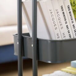 3-Tier Metal Utility Cart With Wheels Storage Shelves Organizer - 17.7"x13.7"x31" - Pink -Gourmet Interiors 9eec09f9 9d29 48b5 8c0d 572be9a22059