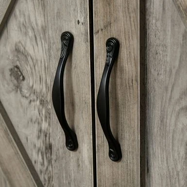 HOMCOM 32" Farmhouse Barn Door Style Sideboard Cabinet,Buffet Storage Cabinet Coffee Bar For Living Room Or Entryway - Natural 11 HOMCOM 32" Farmhouse Barn Door Style Sideboard Cabinet,Buffet Storage Cabinet Coffee Bar For Living Room Or Entryway - Natural - Image 9