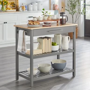 Simple Living Roberta Kitchen Island - Midnight Blue 4 Simple Living Roberta Kitchen Island - Midnight Blue - Image 2