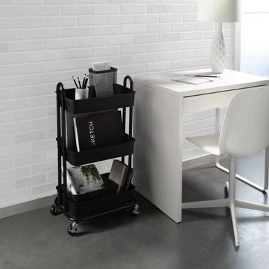 Organize It All Rolling Multifunctional Storage Cart - 3 Tier 5 Organize It All Rolling Multifunctional Storage Cart - 3 Tier - Image 3