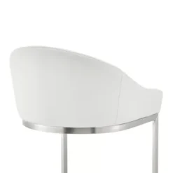 Atherik Counter Stool In Brushed Stainless Steel With White Faux Leather -Gourmet Interiors a013a80c 48d0 47ed a8a4 6a22debeab0d