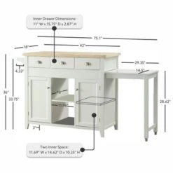 Copper Grove Pawnee Kitchen Cart - White -Gourmet Interiors a0182c33 dea1 4f7d a959 220da41f2549