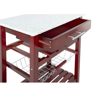 Denton Kitchen Island With Granite Top Wenge 8 Denton Kitchen Island With Granite Top Wenge - Image 6