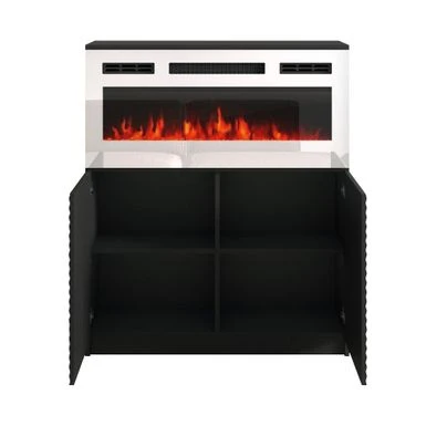 Carla 01 WH-EF Electric Fireplace Sideboard - Black 8 Carla 01 WH-EF Electric Fireplace Sideboard - Black - Image 6