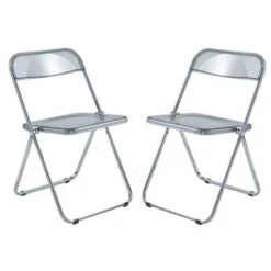 LeisureMod Lawrence Acrylic Folding Chair (Set Of 2) - 30" - Tangerine -Gourmet Interiors a03eacc9 cab2 44de bd3b 6c82851d5d5d