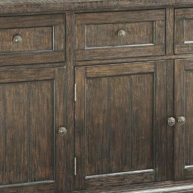 Transitional Wood And Metal Server With Drawers, Brown - Brown 5 Transitional Wood And Metal Server With Drawers, Brown - Brown - Image 3