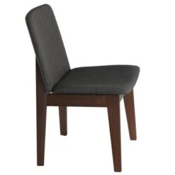Cortesi Home Bjorn Dining Chair In Charcoal Fabric, Walnut Finish (Set Of 2) -Gourmet Interiors a0810263 721a 43e2 a85d 64586766ba50