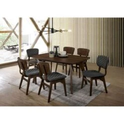 Dining Set In Gray Walnut Finish - 5-Piece Sets - Gray Walnut/Espresso -Gourmet Interiors a110ae9b 2a3f 4de8 bd4a 6b291d8599fd
