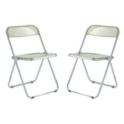 LeisureMod Lawrence Acrylic Folding Chair (Set Of 2) - 30" - Tangerine -Gourmet Interiors a1ac02a1 4838 47d0 a4ca c6ac5fbcc673