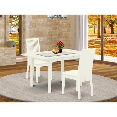 Wooden Dining Table Set - Butterfly Leaf Kitchen Dining Table And Dining Chairs (Color, Pieces & Seat Type Options) - NOIP5-LWH-W 4 Wooden Dining Table Set - Butterfly Leaf Kitchen Dining Table And Dining Chairs (Color, Pieces & Seat Type Options) - NOIP5-LWH-W - Image 2