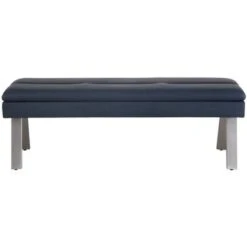 Somette Janice Blue Dining Bench - Single - Dining Height -Gourmet Interiors a20cba41 5f60 4343 ab13 0033b45269f4