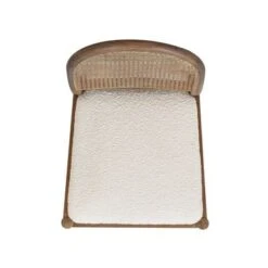 Panama 18.5" Curved Cane Rattan Ivory Side Dining Chair Set Of 2 - Ivory White Boucle -Gourmet Interiors a2603359 70b9 437b 8410 8f247d456164