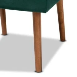 Baxton Studio Alvis Mid-Century Velvet Upholstered Dining Chair - Emerald Green, Walnut Brown -Gourmet Interiors a2a28523 f951 4c7e a0b0 5250c56ef367