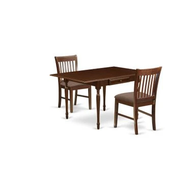 Wooden Dining Table And Chocolate Linen Fabric Upholstery Seat Kitchen Dining Chairs - Mahogany Finish (Pieces Option) - MZNO3-MAH-C 15 Wooden Dining Table And Chocolate Linen Fabric Upholstery Seat Kitchen Dining Chairs - Mahogany Finish (Pieces Option) - MZNO3-MAH-C - Image 14