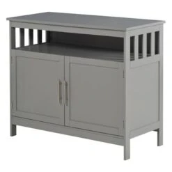 HOMCOM Kitchen Console Table, Buffet Sideboard, Wooden Storage Table With 2-Level Cabinet And Open Space - Grey 40 HOMCOM Kitchen Console Table, Buffet Sideboard, Wooden Storage Table With 2-Level Cabinet And Open Space - Grey -Gourmet Interiors a2ce9449 974b 4c33 817f f75a9cc28f68