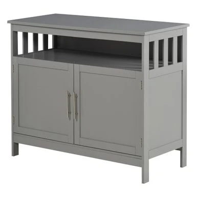 HOMCOM Kitchen Console Table, Buffet Sideboard, Wooden Storage Table With 2-Level Cabinet And Open Space - Grey 21 HOMCOM Kitchen Console Table, Buffet Sideboard, Wooden Storage Table With 2-Level Cabinet And Open Space - Grey - Image 19