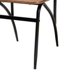Baxton Studio Neona Modern Industrial Walnut Brown Finished Wood And Black Metal 5-Piece Dining Set - 5-Piece - Walnut Brown, Black -Gourmet Interiors a3da432d 54d2 4f85 b107 5a3f58aa67c1