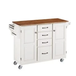 Copper Grove Pinehurst Island White Finish Cart - Kitchen Cart - Wood