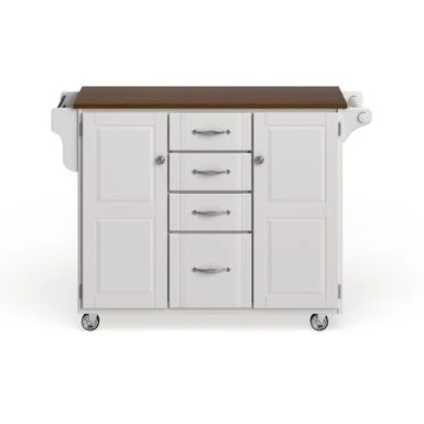 Copper Grove Pinehurst Island White Finish Cart - Kitchen Cart - Wood 5 Copper Grove Pinehurst Island White Finish Cart - Kitchen Cart - Wood - Image 3