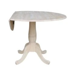 42" Round Pedestal Dual Drop Leaf Table - Unfinished - N/A - 35.5"H -Gourmet Interiors a46b8556 42a1 4b3d 8af6 574005a9a9ce