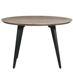 LeisureMod Ravenna Round Wood 47" Dining Table With Metal Legs - Ebony -Gourmet Interiors a4bc5e17 6ba4 4999 91ae 968726e0cf55