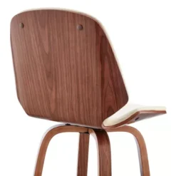 Arabela 26" Cream Faux Leather And Walnut Wood Swivel Bar Stool -Gourmet Interiors a4c7cb8d e407 40d5 b6c5 e4204d0c2189