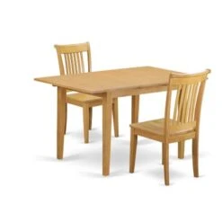 East West Furniture Dinette Table Set - Dining Table And Kitchen Dining Chairs - Oak Finish (Pieces & Seat Type Options) - NOPO3-OAK-W -Gourmet Interiors a62688da c1f1 4bcc 927b 32231fcf39dc