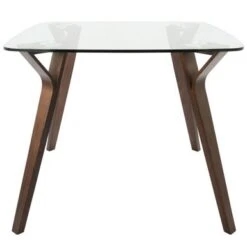 Folia Mid-century Modern Square Dining Table - Walnut -Gourmet Interiors a66b35db 4b75 4752 8af6 6e2d4dccb60f